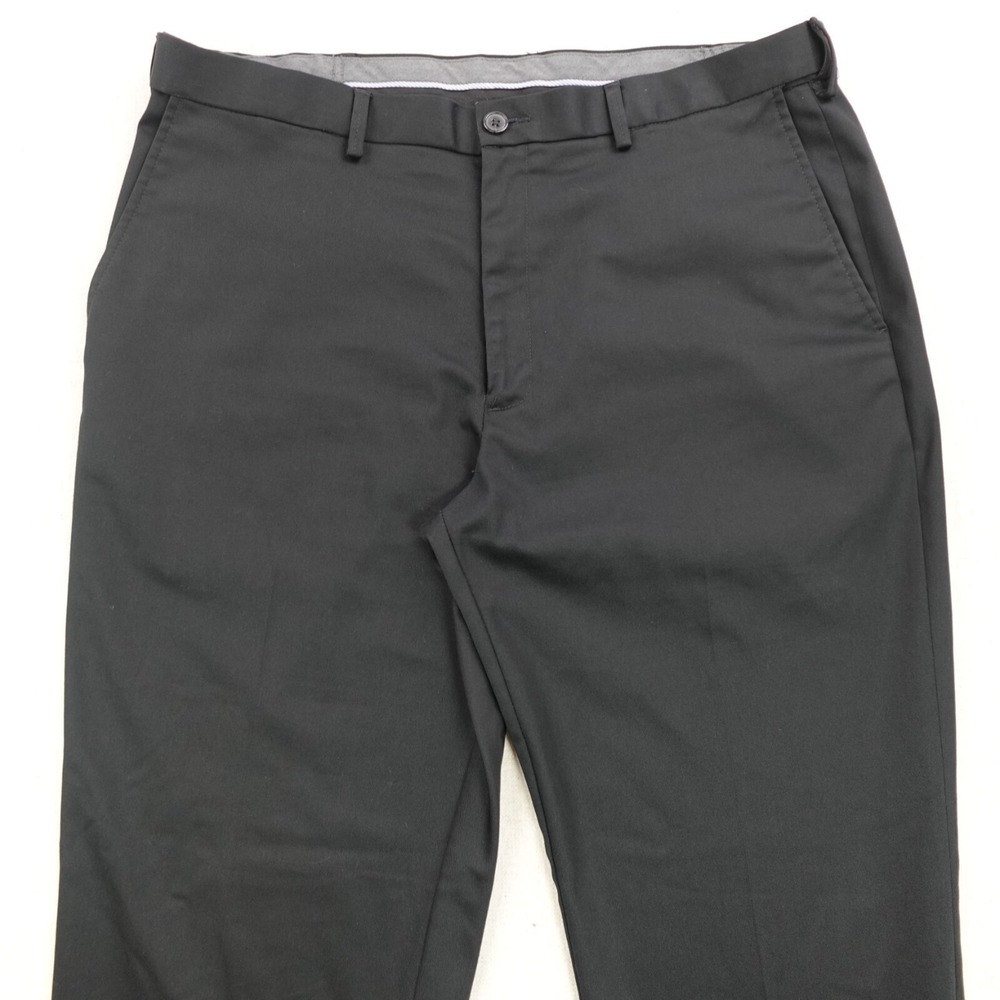 Haggar Dress Pants 38x32 Black Classic Fit No Iron Mid Rise Stretch Corporate - Picture 4 of 12